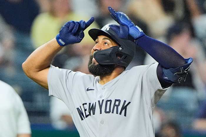 Yankees get 2 hits from every starter for the first time in franchise history in 15-1 rout of Royals