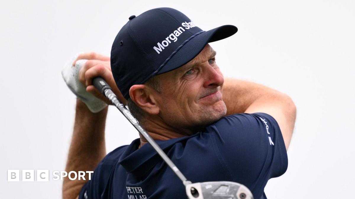 Justin Rose plays a shot