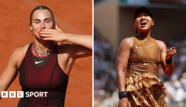 Aryna Sabalenka and Naomi Osaka in a split picture