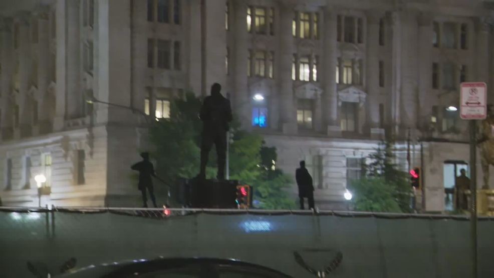 MAY 2026 - Dozens of bronze statues have appeared at Freedom Plaza in Washington, D.C. (Raul Candia/7News)