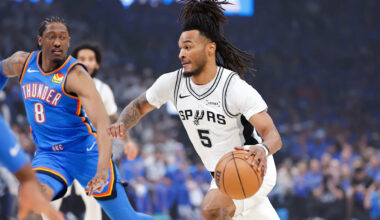 Stephon Castle throws down the dunk of the playoffs in Game 2 of Spurs-Thunder