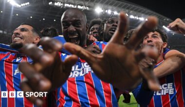 Jean-Philippe Mateta celebrates for Crystal Palace