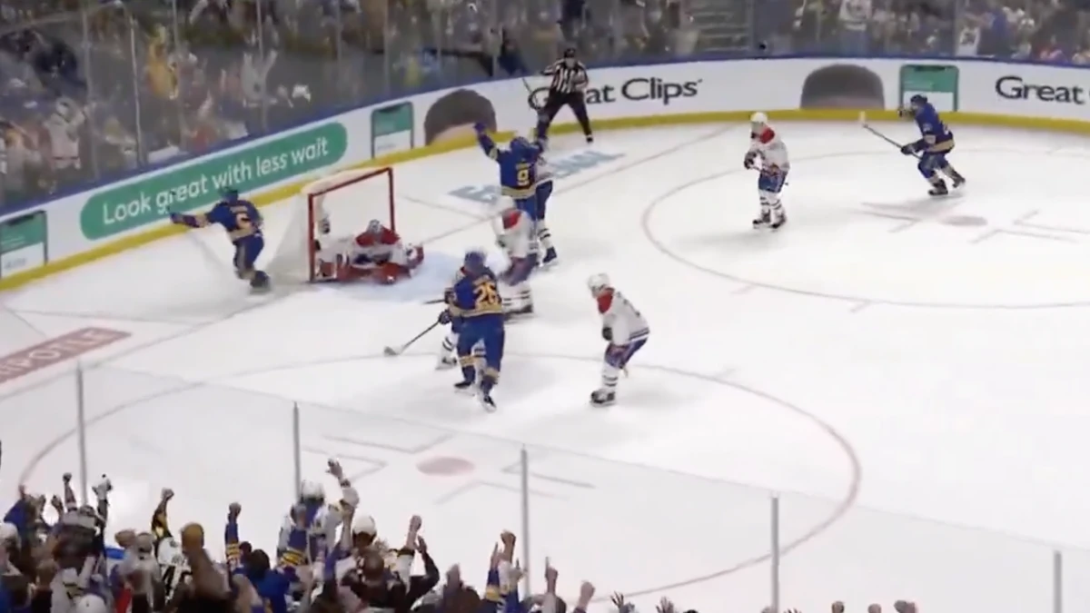Sequence from the game between the Montreal Canadiens and the Buffalo Sabres.