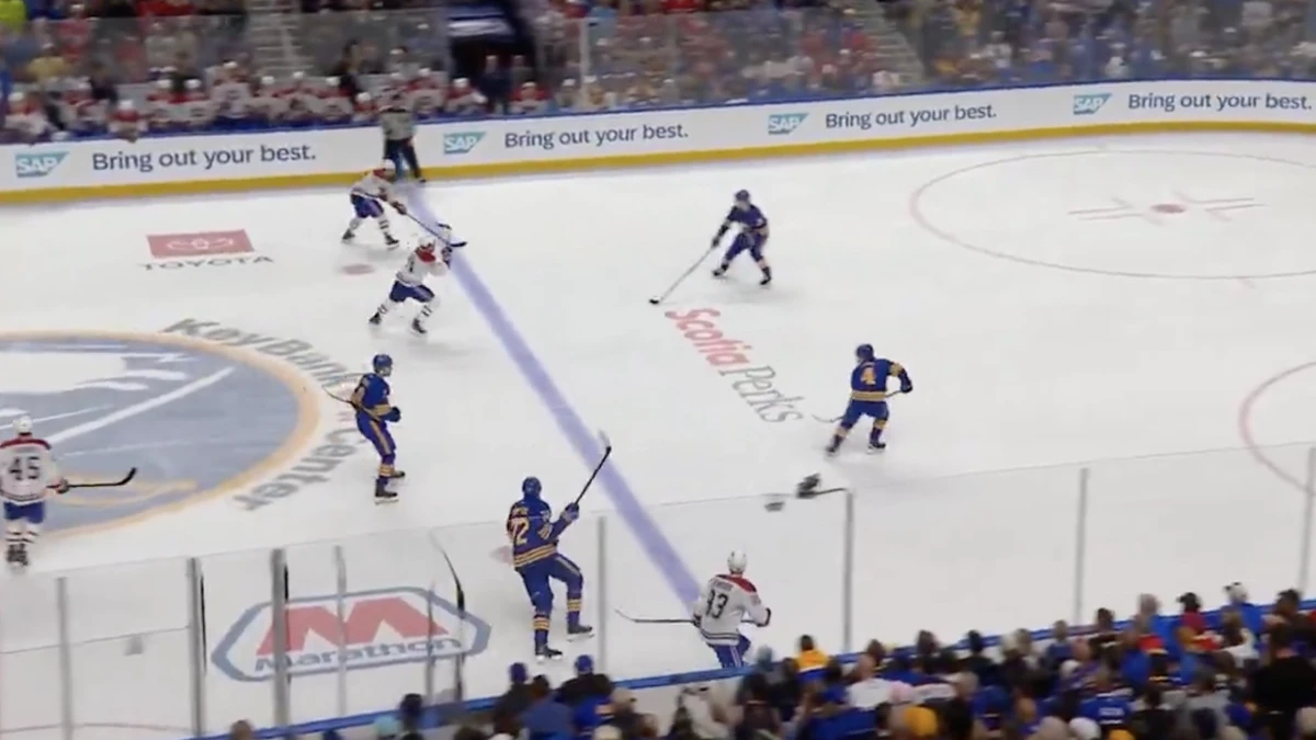 Goal scored during Game 7 between the Montreal Canadiens and the Buffalo Sabres in the second round of the National Hockey League playoffs.