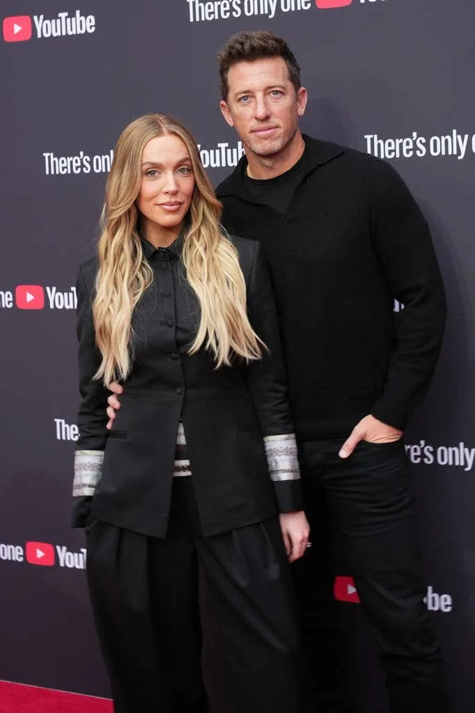 Alex Cooper and Matt Kaplan at YouTube's TV Upfront, Brandcast held at David Geffen Hall at Lincoln Center on May 13, 2026 in New York, New York.