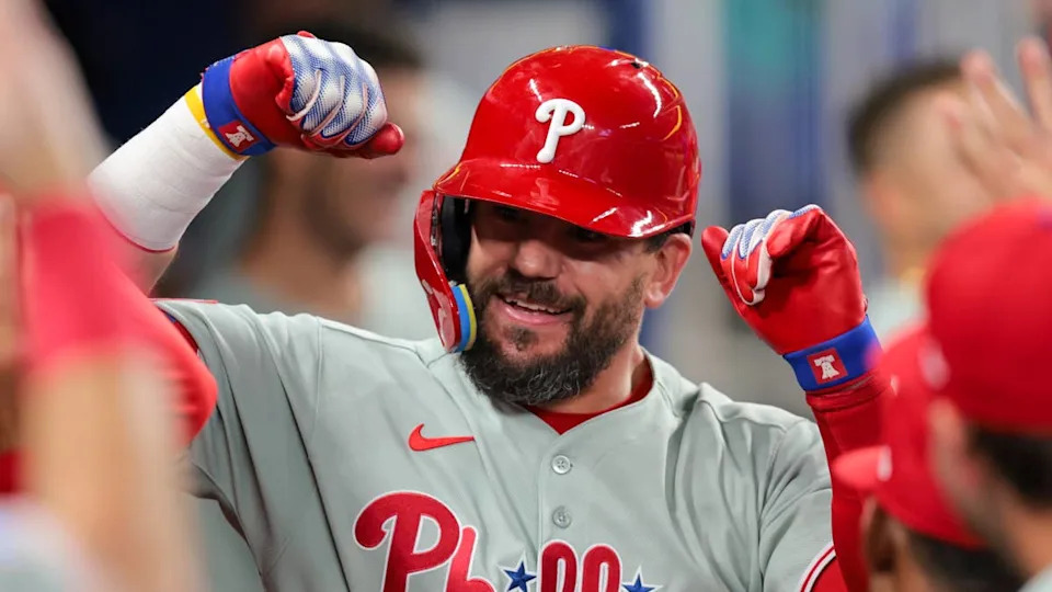 <a class="link " href="https://sports.yahoo.com/mlb/teams/philadelphia/" data-i13n="sec:content-canvas;subsec:anchor_text;elm:context_link" data-ylk="slk:Philadelphia Phillies;sec:content-canvas;subsec:anchor_text;elm:context_link;itc:0" data-yga="{"yLinkElement":"context_link","yModuleName":"content-canvas","yLinkText":"Philadelphia Phillies","ySubModuleName":"anchor_text","yHasCommerce":false}">Philadelphia Phillies</a> designated hitter Kyle Schwarber (12)Sam Navarro-Imagn Images