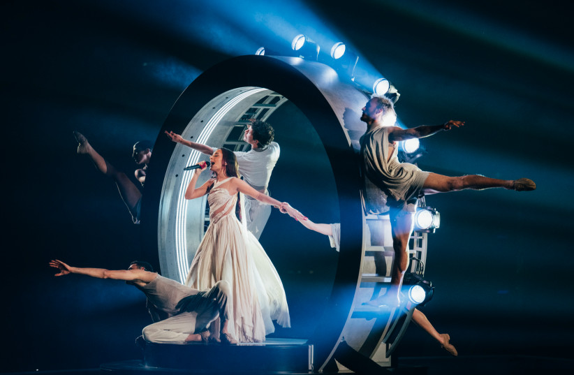 Photo of Eden Golan performing ''Hurricane'' in 2024.