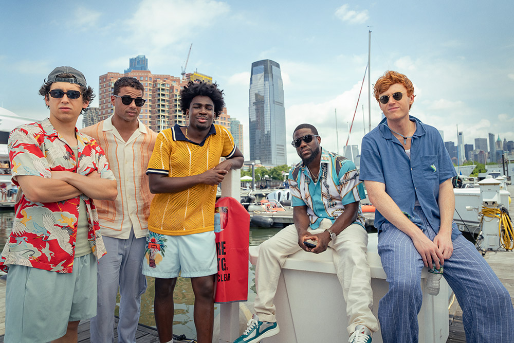 Marcello Hernández, Mason Gooding, Kam Patterson, Kevin Hart and Ben Marshall in Netflix's '72 Hours'