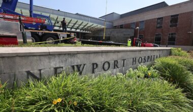 Exterior of Newport Hospital.