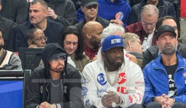 50 Cent & Eminem Reunite Courtside at Pistons-Cavs Playoff Game