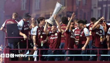 Aston Villa Arrive in Birmingham Ahead of Parade