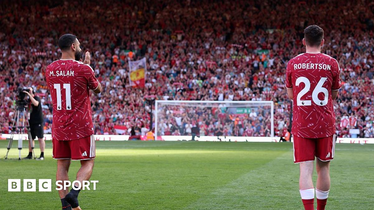 Mohamed Salah and Andy Robertson