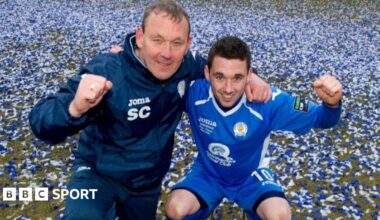Sandy and Nicky Clark celebrate winning the 2013 Challenge Cup for Queen of the South