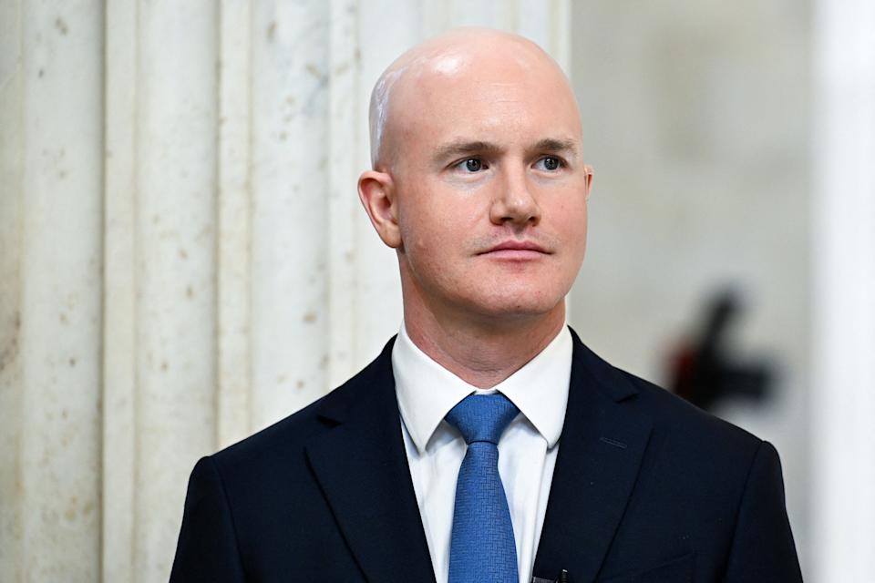CEO of Coinbase Brian Armstrong is interviewed for CNBC in the Russell Senate office building on Capitol Hill in Washington, D.C., U.S., January 15, 2026. REUTERS/Annabelle Gordon