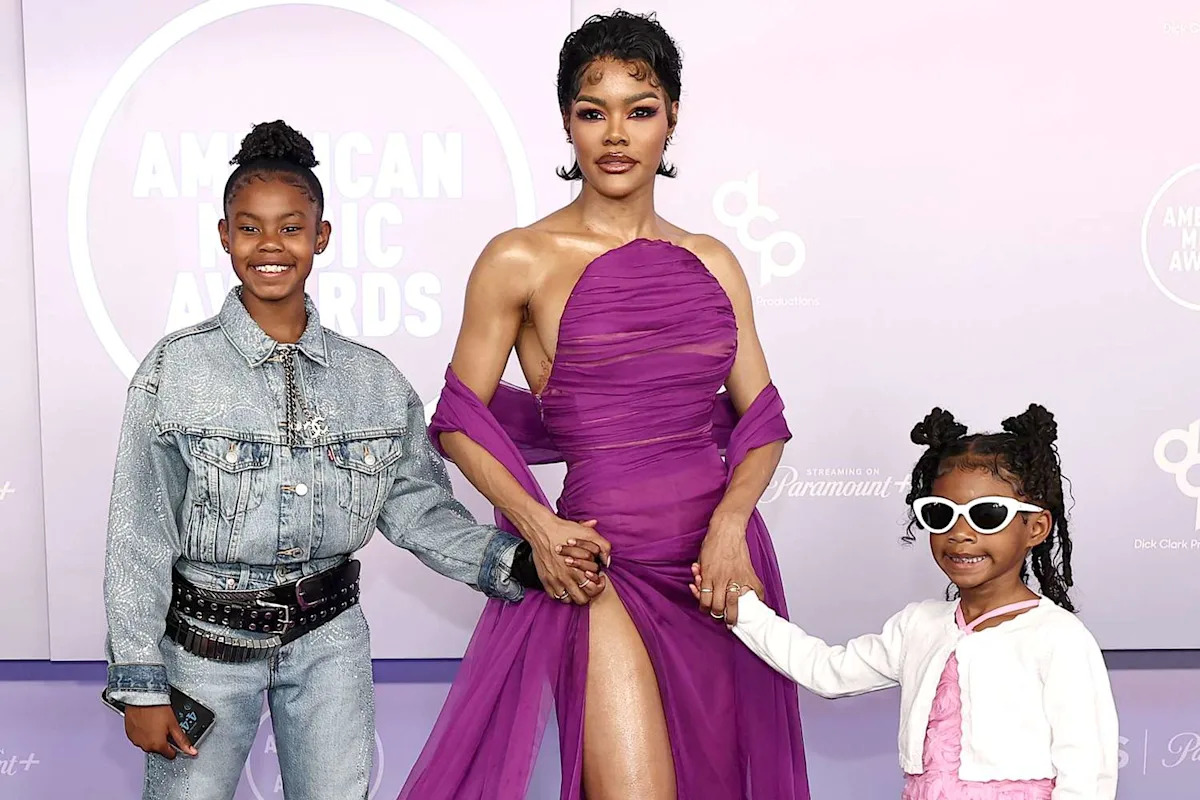Teyana Taylor Coordinates with Her Daughters, Junie 10, and Rue Rose, 5, for Sweet Date Night at 2026 AMAs