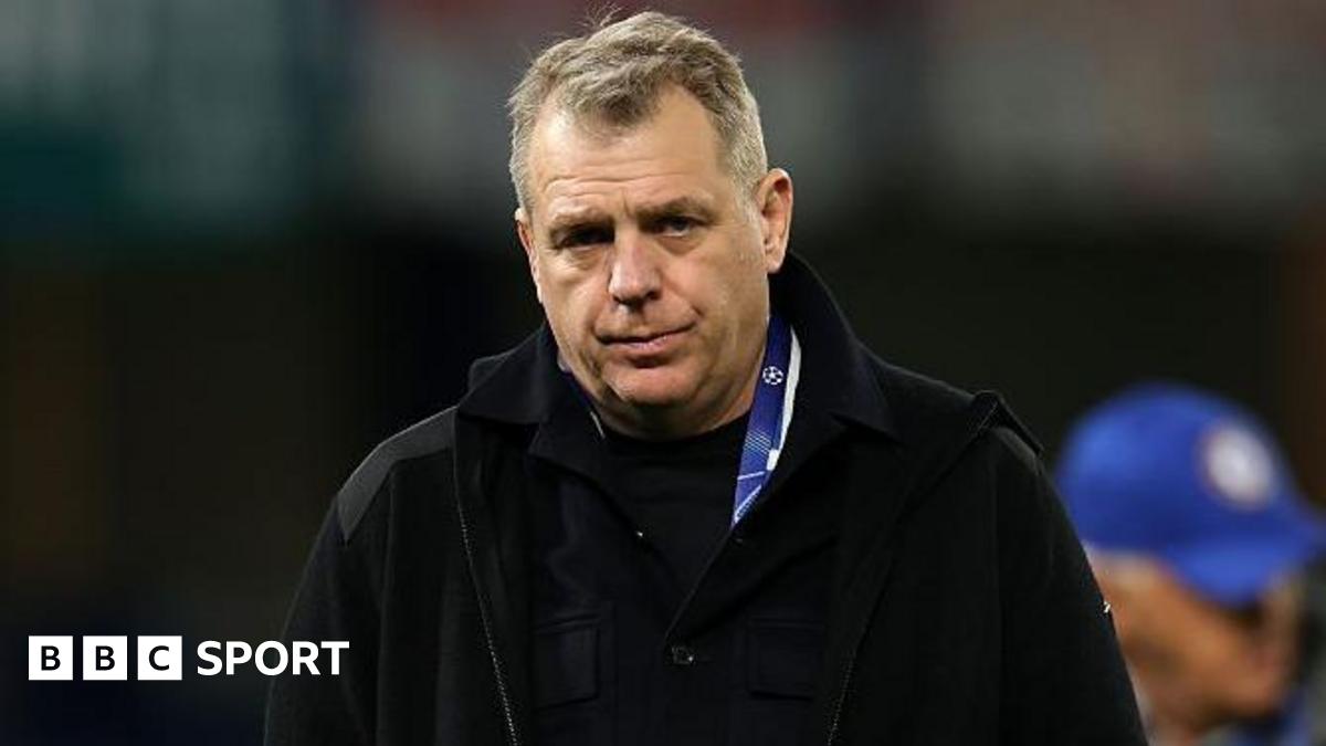 Chelsea co-owner Todd Boehly looks glum
