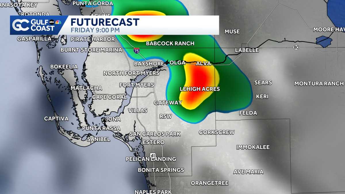 Another round of storms is expected across Florida's Gulf Coast on Friday.