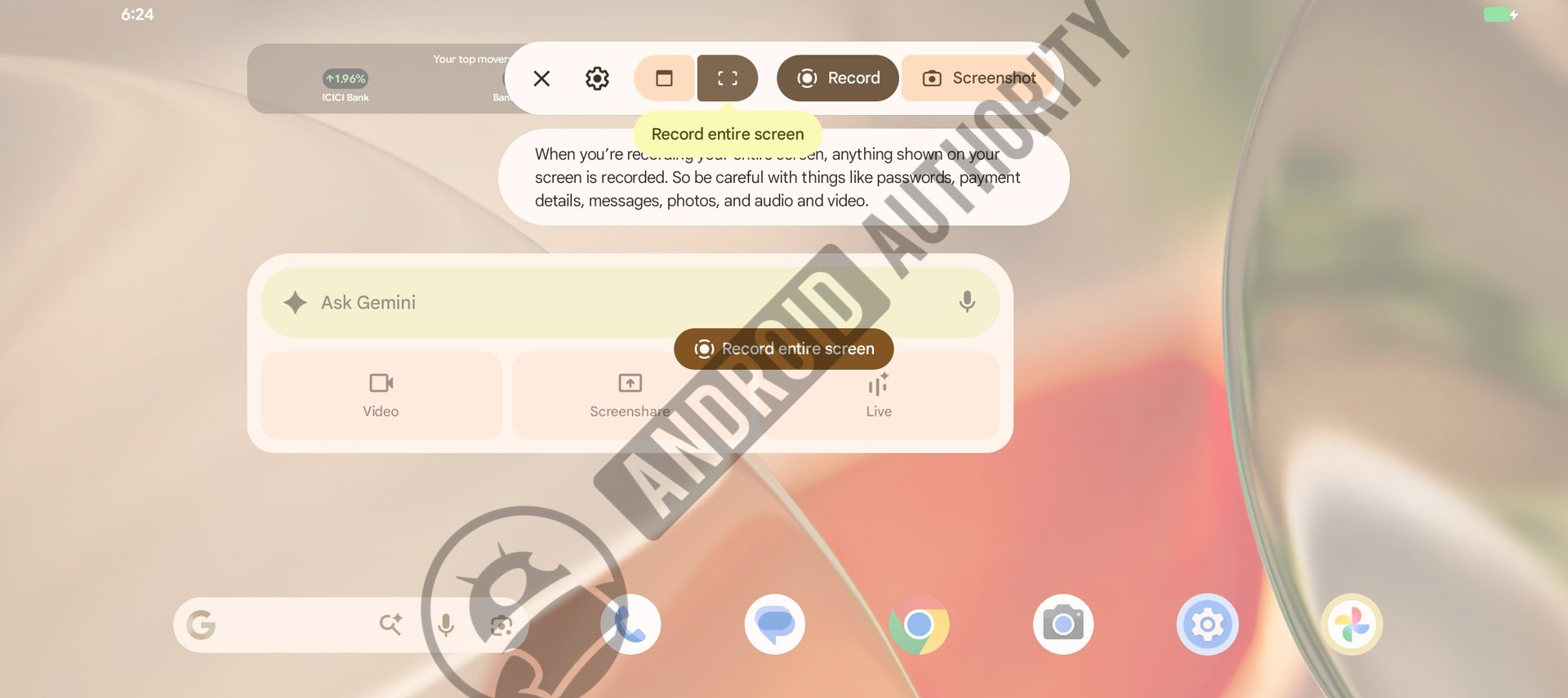 Android 17 QPR1 Beta 3 New screen recording toolbar (2) watermarked
