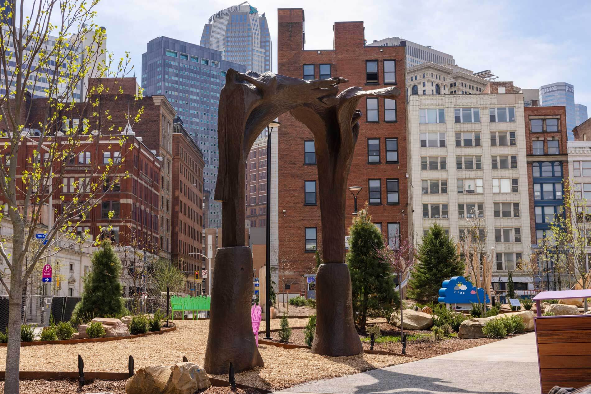 large wood arch