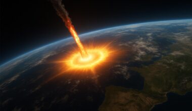 Asteroid Impact Earth Art Concept