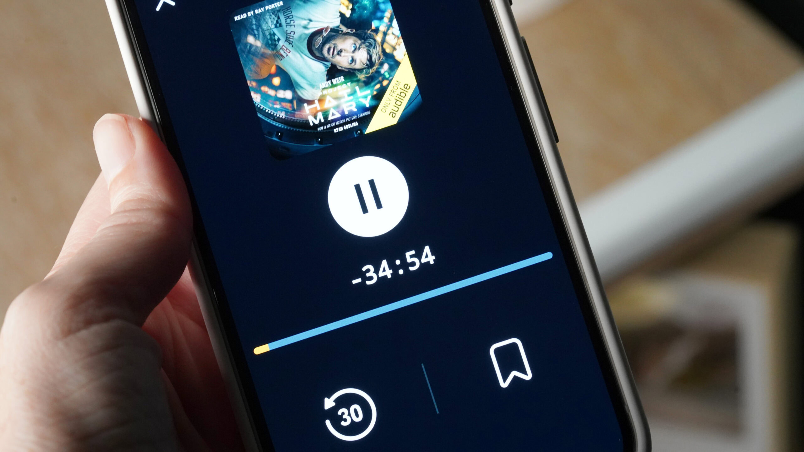 Audible App Car Mode Audible's Car Mode enables a simplified display for easy interactions.