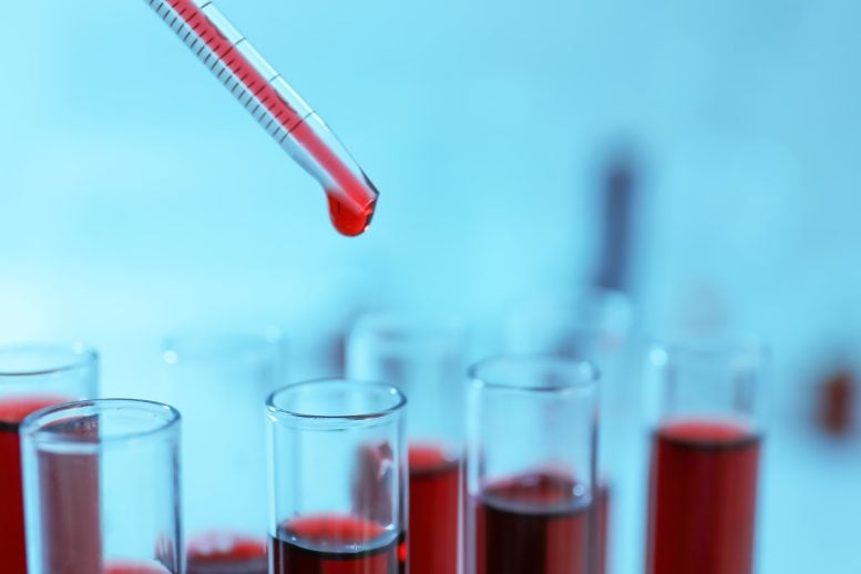 Blood Red Liquid Glass Test Tubes