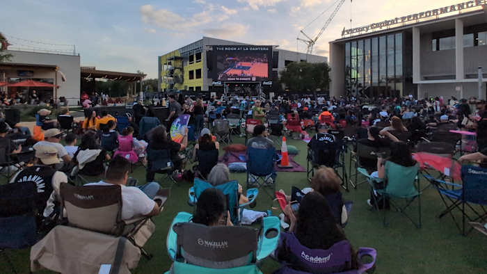 KSAT’s Ernie Zuniga joins Spurs fans at The Rock at La Cantera ahead of Game 2 against Timberwolves