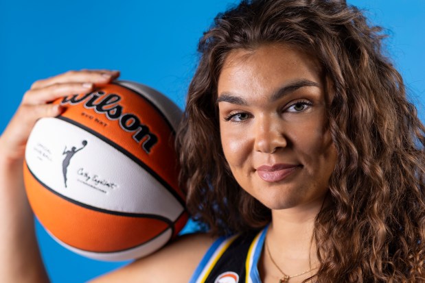 Chicago Sky forward Maddy Westbeld sits for a photo on media day at The Fields Studios on April 30, 2026, in Logan Square. (Eileen T. Meslar/Chicago Tribune)