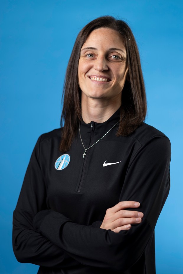 Chicago Sky assistant coach Kelly Faris sits for a photo on media day at The Fields Studios on April 30, 2026, in Logan Square. (Eileen T. Meslar/Chicago Tribune)