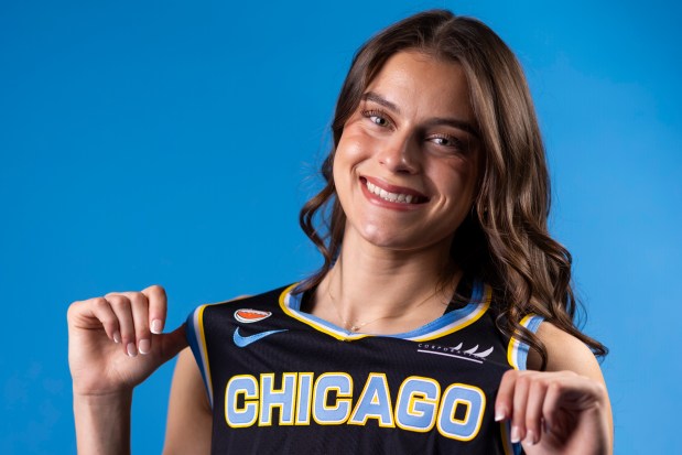 Chicago Sky guard Gabriela Jaquez sits for a photo on media day at The Fields Studios on April 30, 2026, in Logan Square. (Eileen T. Meslar/Chicago Tribune)