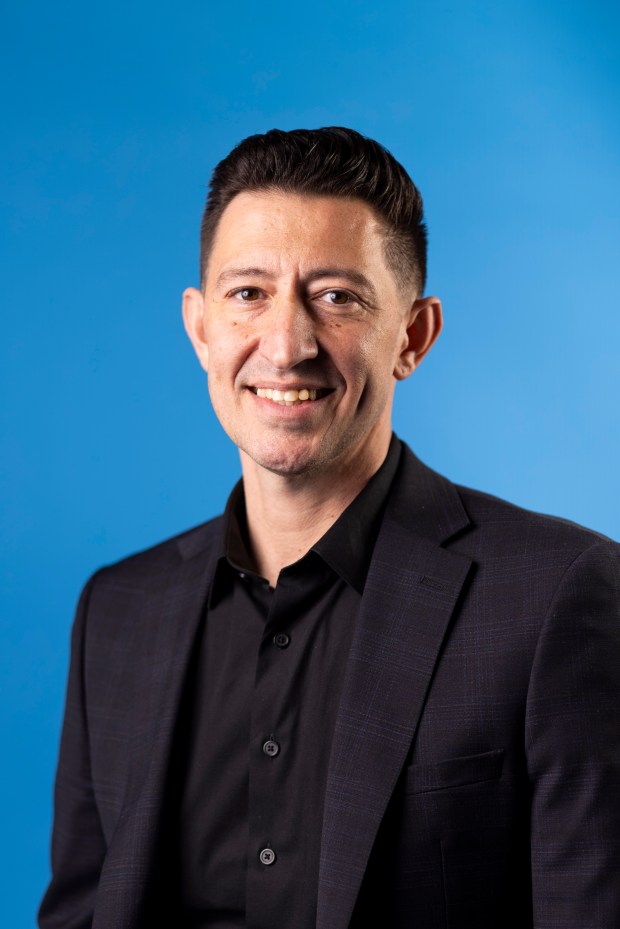Chicago Sky general manager Jeff Pagliocca sits for a photo on media day at The Fields Studios on April 30, 2026, in Logan Square. (Eileen T. Meslar/Chicago Tribune)