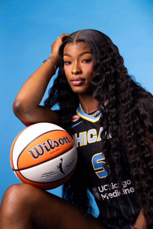 Chicago Sky forward Rickea Jackson sits for a photo on media day at The Fields Studios on April 30, 2026, in Logan Square. (Eileen T. Meslar/Chicago Tribune)