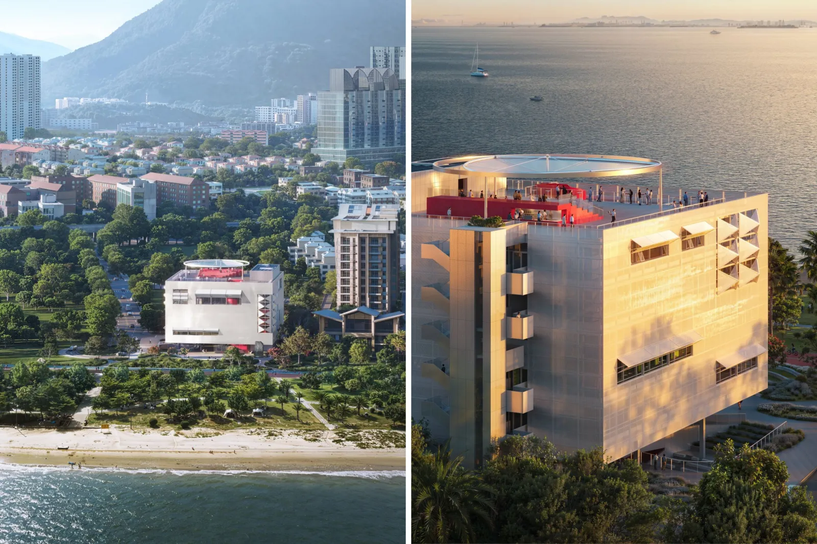 The Meitu Cube Visual Arts Center overlooks Xiamen’s East Rim coastal area.