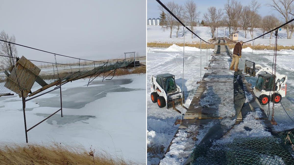 Repair of a golf course bridge in Crosby, North Dakota in 2022