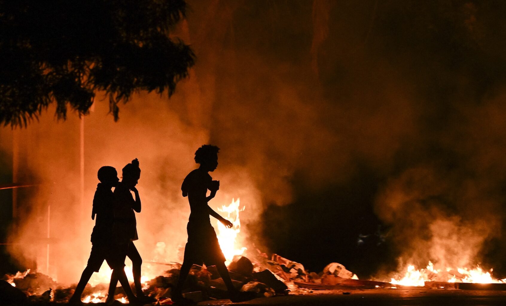 Fire set by demonstrators during a protest in the Lawton neighborhood in Havana, May 14, 2026. (Yamil Lage/AFP via Getty Images)