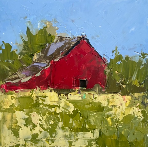 "Crimson Barn, No.1", oil on linen panel painting. (Sandra Pratt/Courtesy photo)