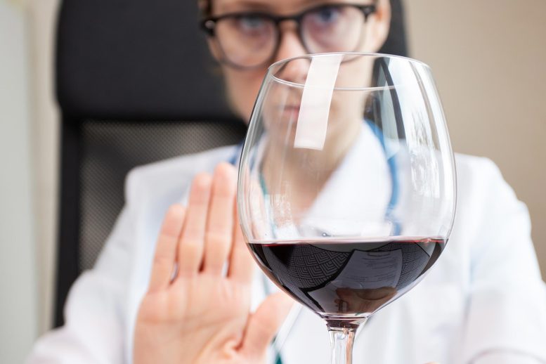 Doctor Rejecting Wine Alcohol