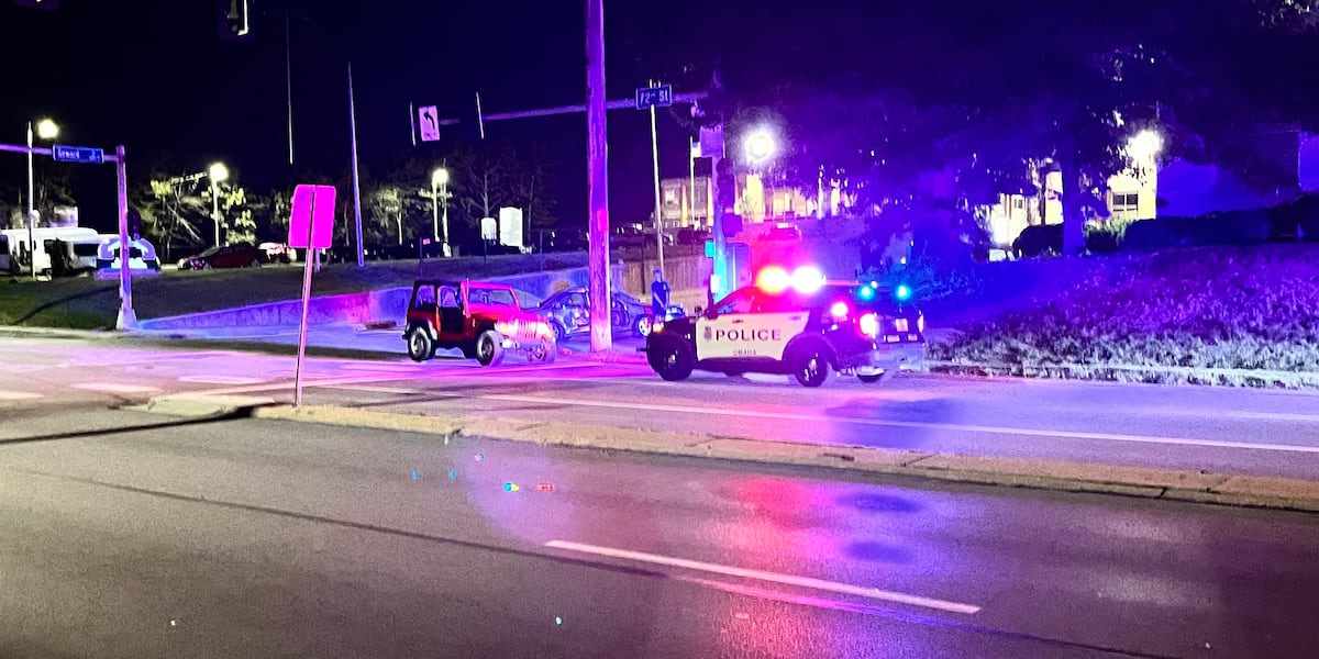 One in hospital after late-night crash in Omaha