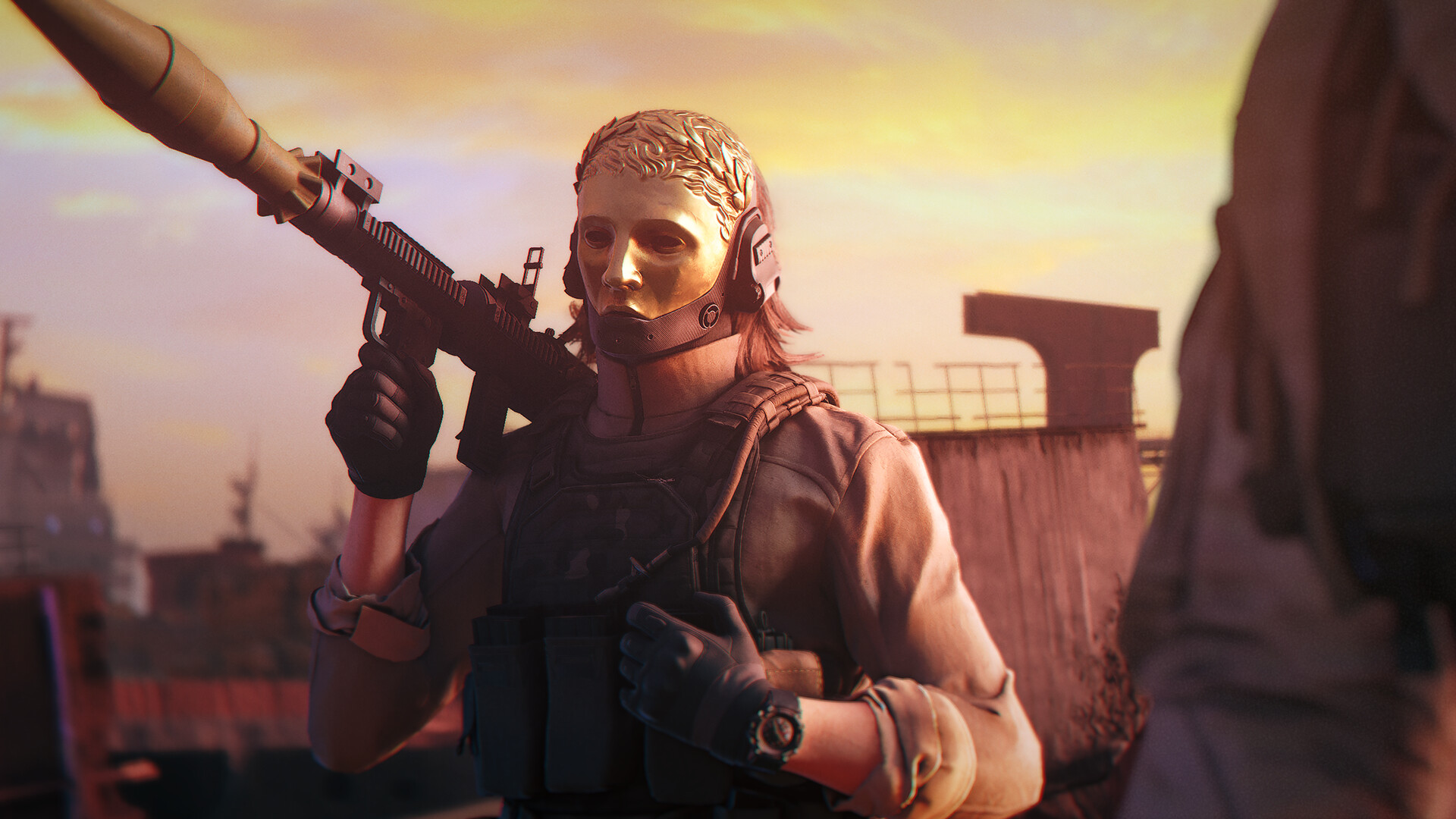An enemy carrying a rocket launcher in 007 First Light.