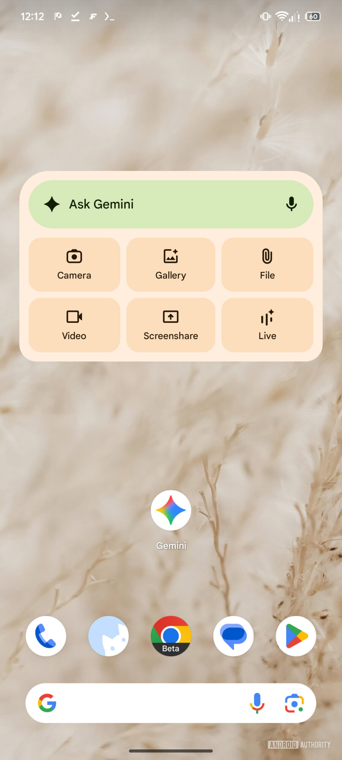 Gemini Current Old icons in widget