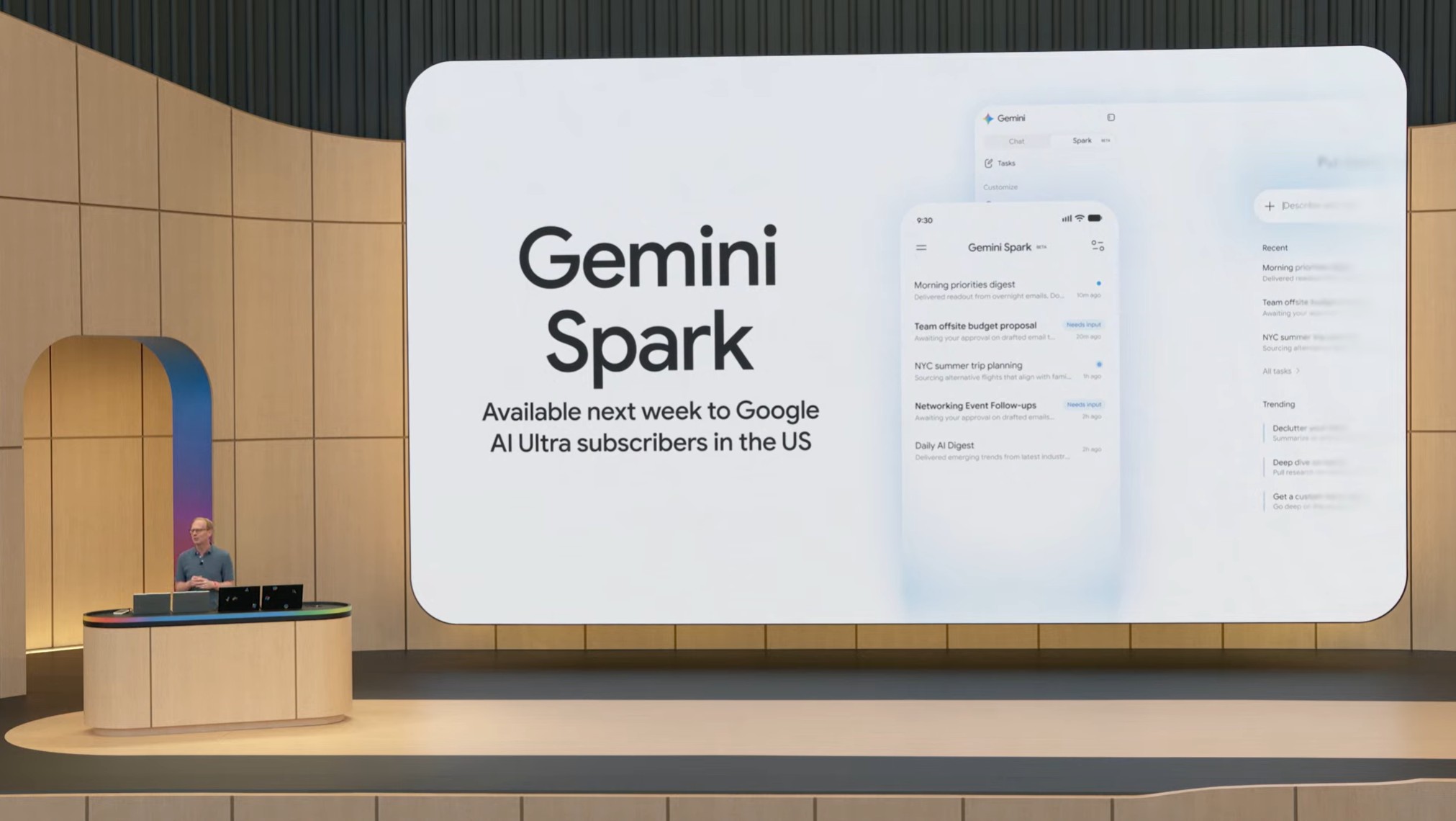 Gemini Spark was demoed using an iPhone 17 Pro