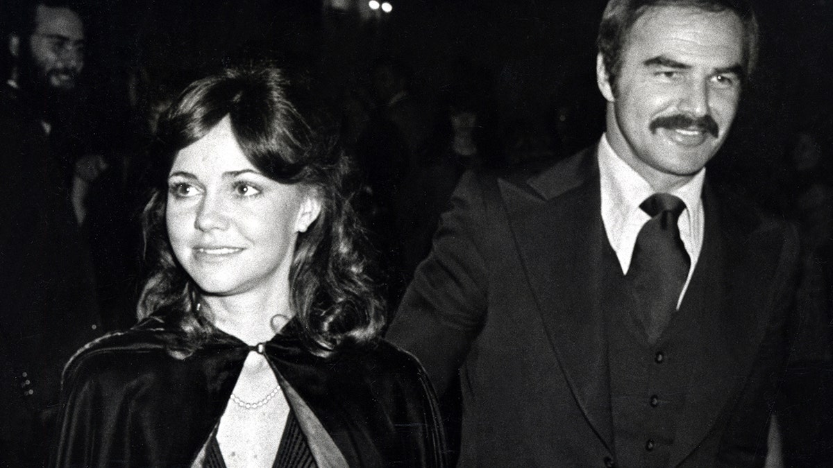Sally Field and Burt Reynolds standing together at the Golda Gala in New York City