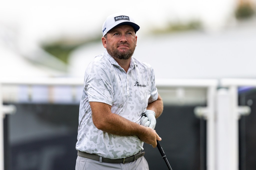 Graeme McDowell of Northern Ireland tees off during the second round of the Link Hong Kong Open at Hong Kogn Golf Club on October 31, 2025 in Hong Kong, China.