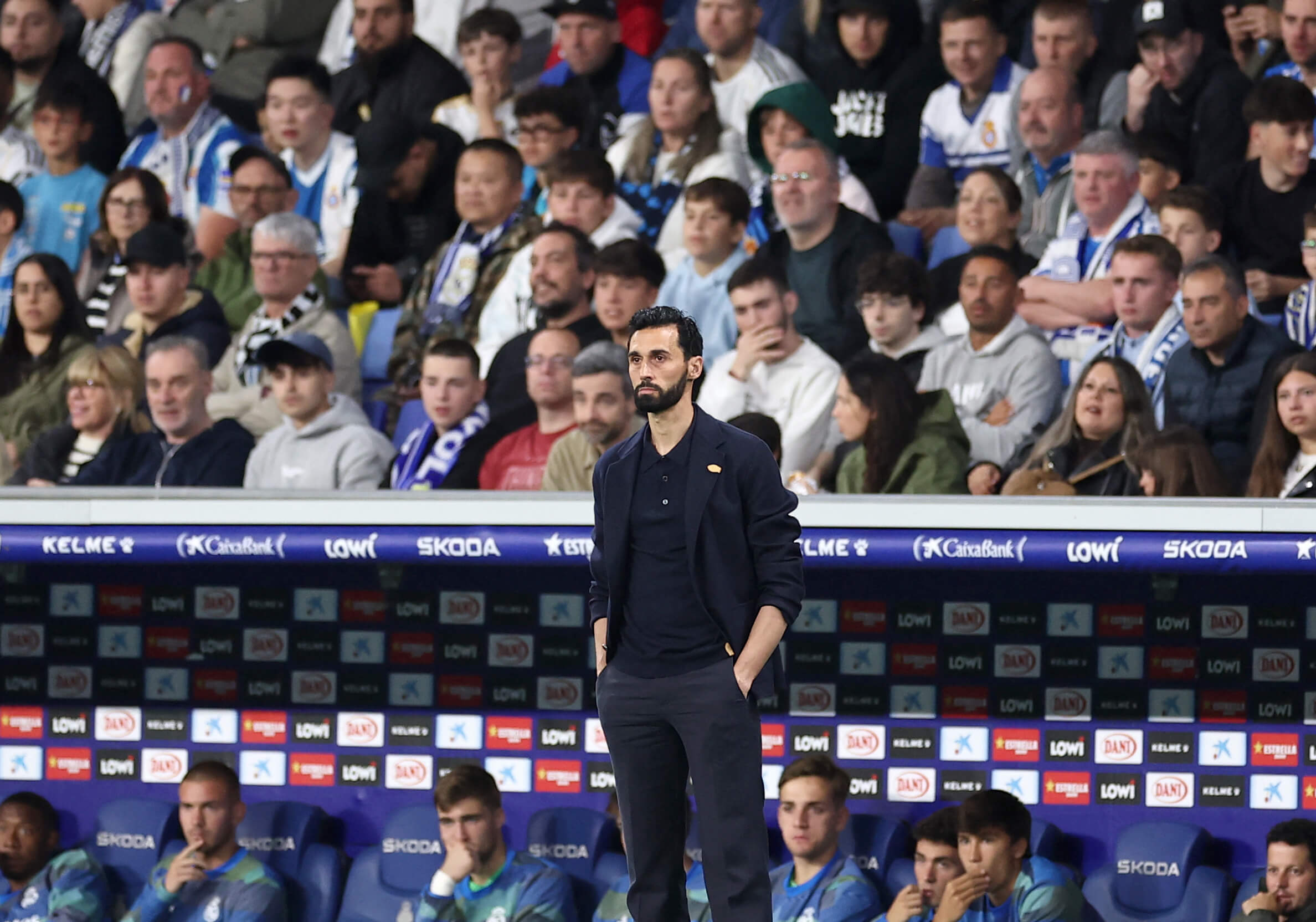 Arbeloa, pictured on the sidelines of Sunday's 2-0 win at Espanyol