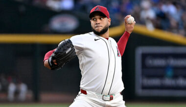 Eduardo Rodriguez #57 of the Arizona Diamondbacks...
