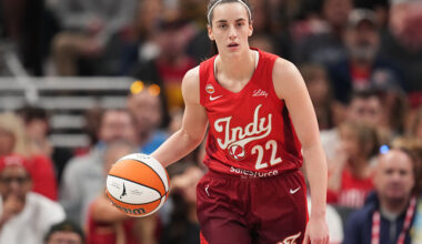 INDIANAPOLIS, IN - MAY 9: Caitlin Clark #22 of the Indiana Fever dribbles the ball during the game against the Dallas Wings on May 9, 2026 at the Gainbridge Fieldhouse inIndianapolis, Indiana. NOTE TO USER: User expressly acknowledges and agrees that, by downloading and or using this Photograph, user is consenting to the terms and conditions of the Getty Images License Agreement. Mandatory Copyright Notice: Copyright 2026 NBAE (Photo by Jeff Dean/NBAE via Getty Images)