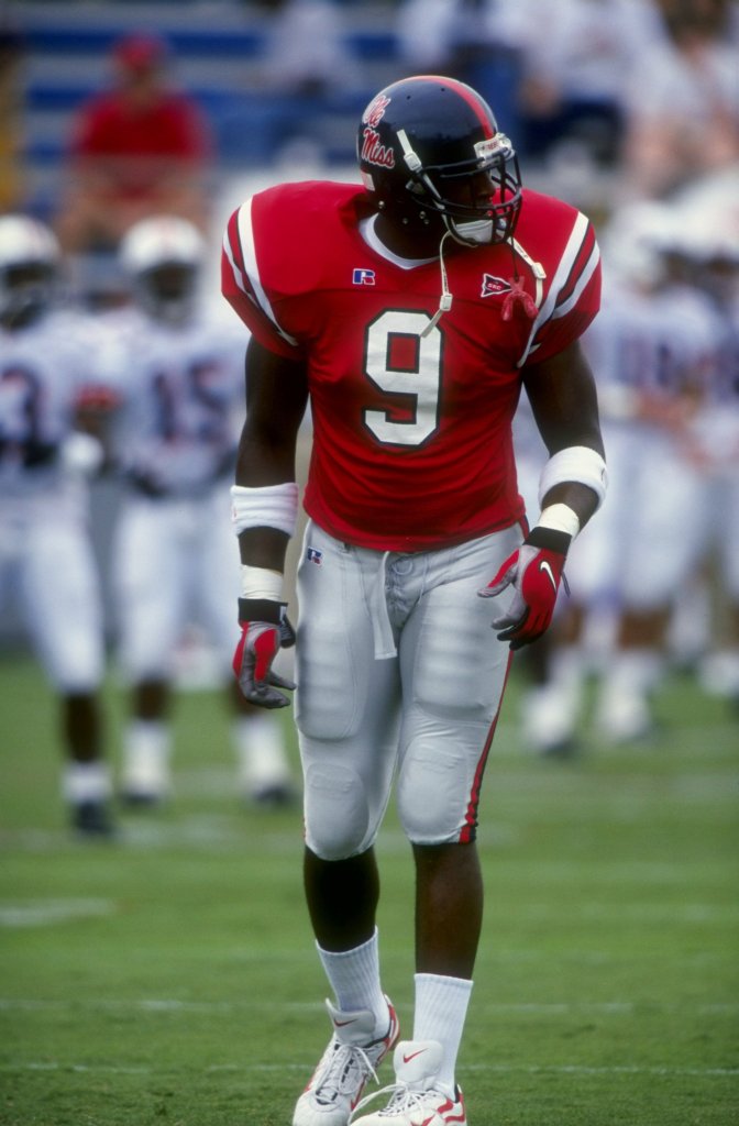  Tight end Rufus French #9 of the Mississippi Rebels in action during a game against the Auburn Tigers at the Hemingway Stadium in Oxford, Mississippi. The Tigers defeated the Rebels 17-0. 