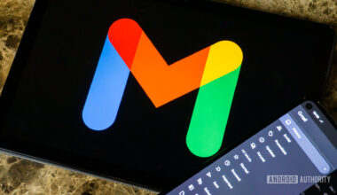 Gmail on smartphone and tablet stock photo 7
