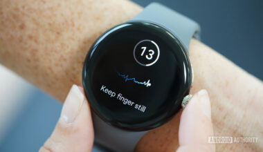 A user takes an ECG reading on their Google Pixel Watch.