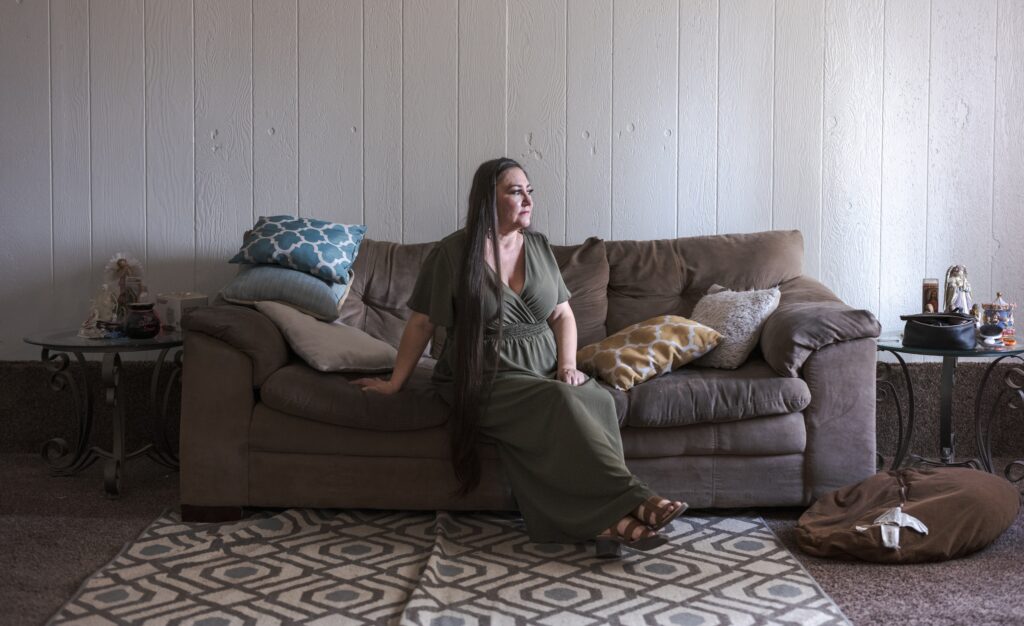 Anna Vargas, of Manassa, Colorado, is a sixth-generation resident of the San Luis Valley who is deeply embedded in local water management initiatives. She hasn’t drank her own tap water in years out of fear of contamination. Credit: Jacob Spetzler/Inside Climate News
